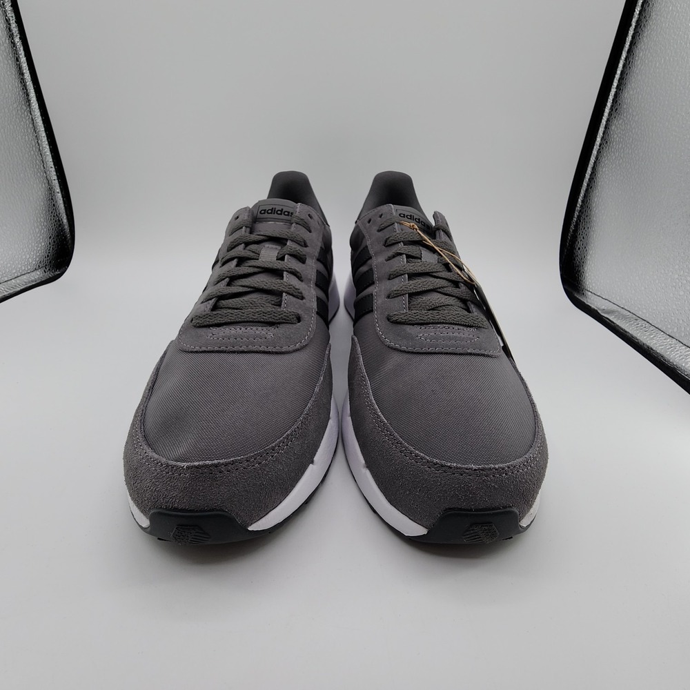 adidas Run 60s 2.0 Shoes Mens 12.5 Grey Four Carbon Running Sneaker GX1740 NEW - Picture 3 of 11
